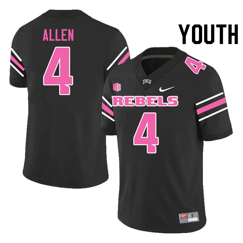 Youth #4 Michael Allen UNLV Rebels College Football Jerseys Stitched-Black
